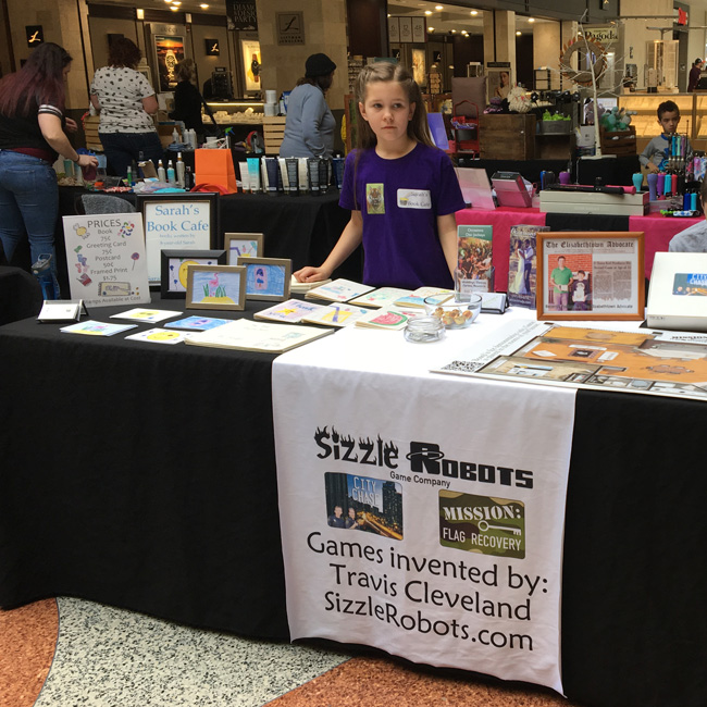 Sarah at an event in a local shopping mall